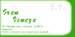 iren vincze business card